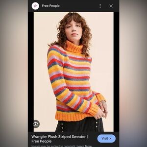 Free People Wrangler Multicolor Striped Sweater—SIZE S